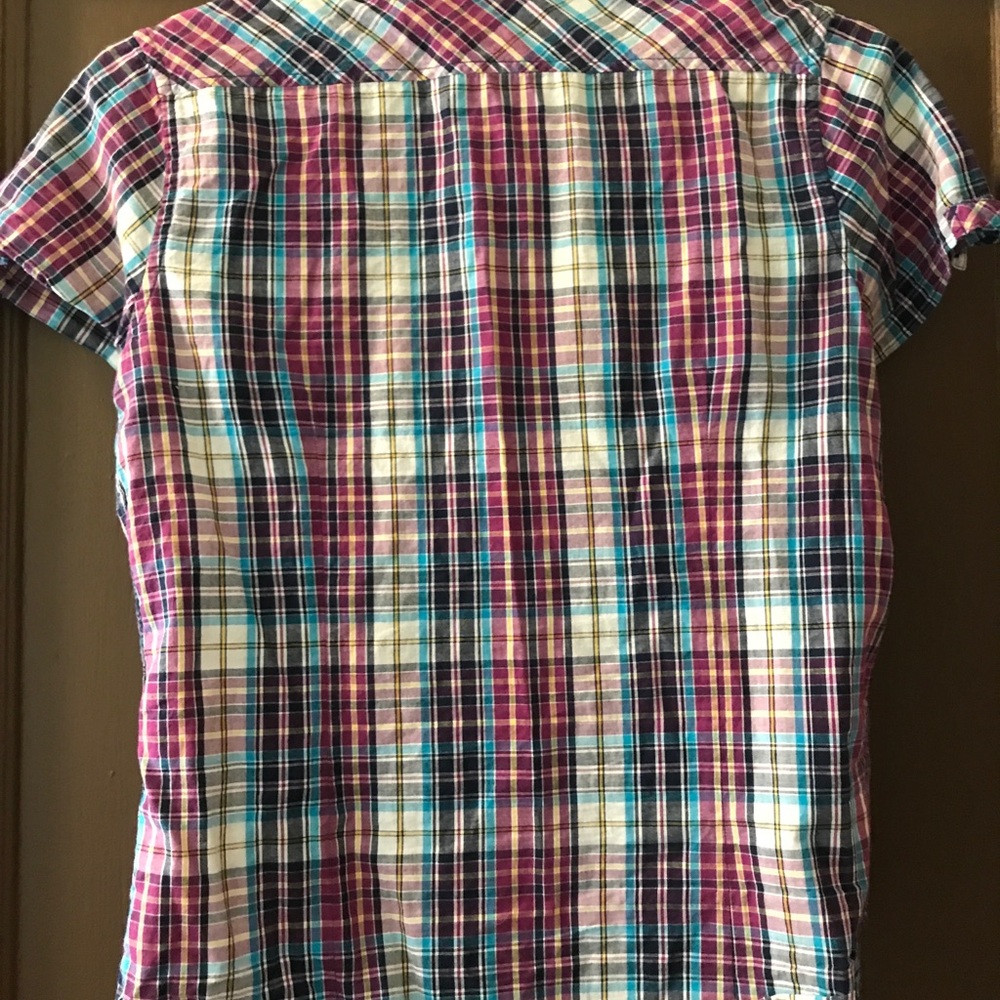 Purple plaid button down - Picture 2 of 3